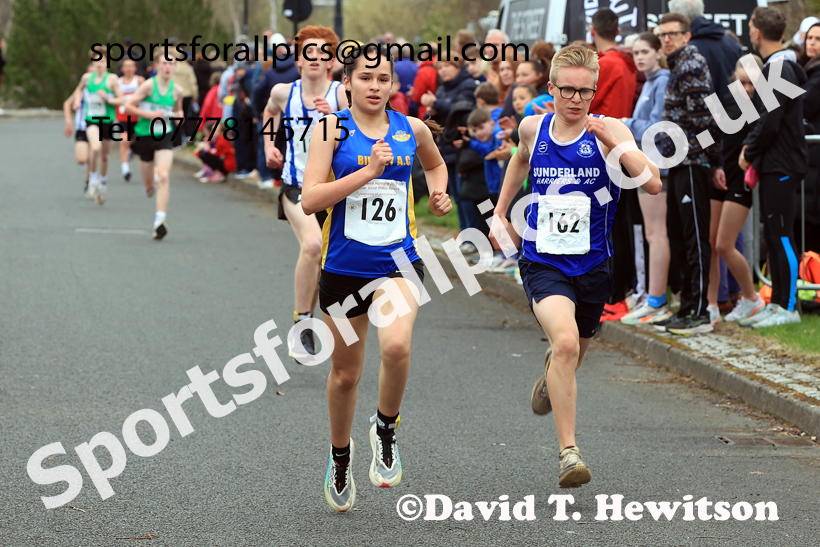 Boys and Girls Under-16s, 2026 Elswick Harriers Good Friday Road Relays and Young Athletes, Newburn,  Newcastle upon Tyne. Photo: David T. Hewitson/Sports for All Pics